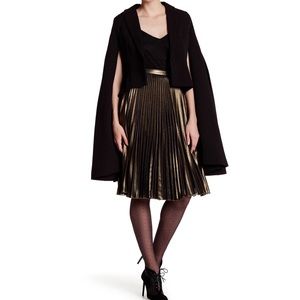 GRACIA Black Cropped Asymmetrical Cape Jacket